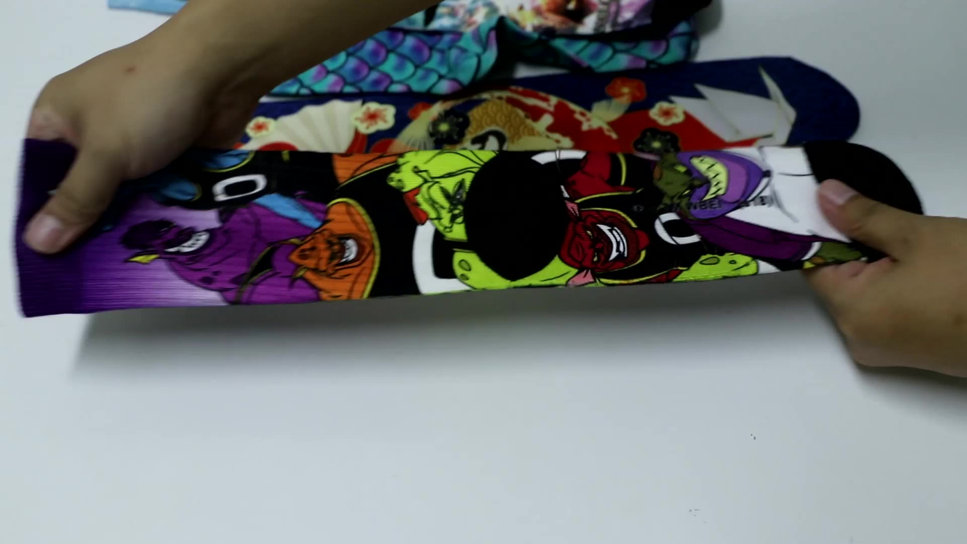 

White polyester sublimation blank printed socks, Black