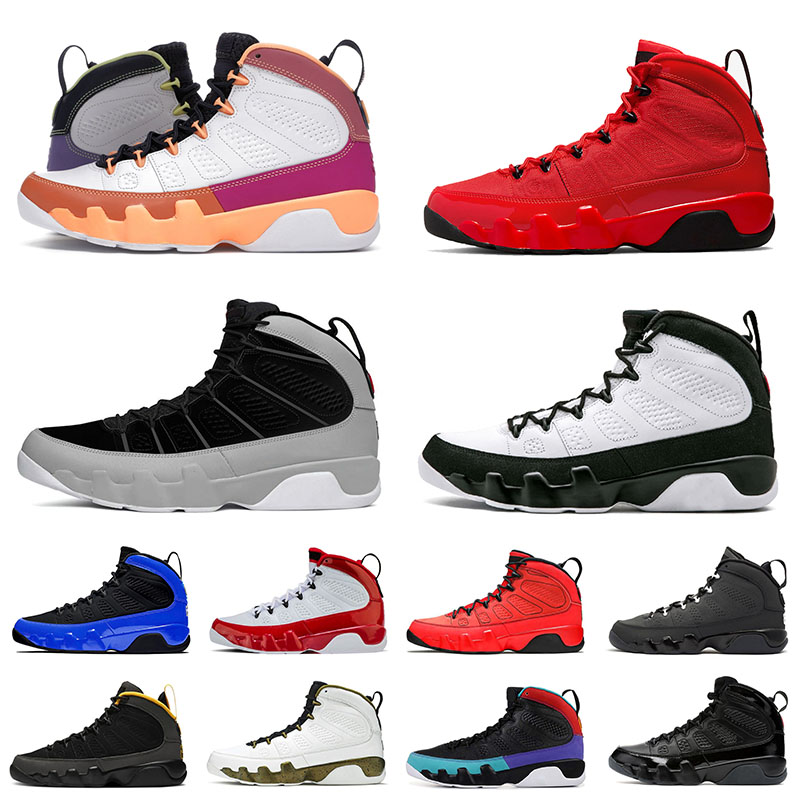 

Men Jumpman 9 9s IX Basketball Shoes Particle Grey Designer Chile Red Motorboat Jones Change The World Golden Bred OG Space Jam Sports Sneakers Trainers, C 40-47