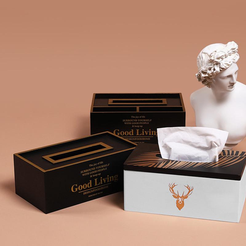 

Decorative Objects & Figurines Nordic Home Decor Paper Towel Extraction Handicraft Decoration Living Room Coffee Shop Wooden Holder