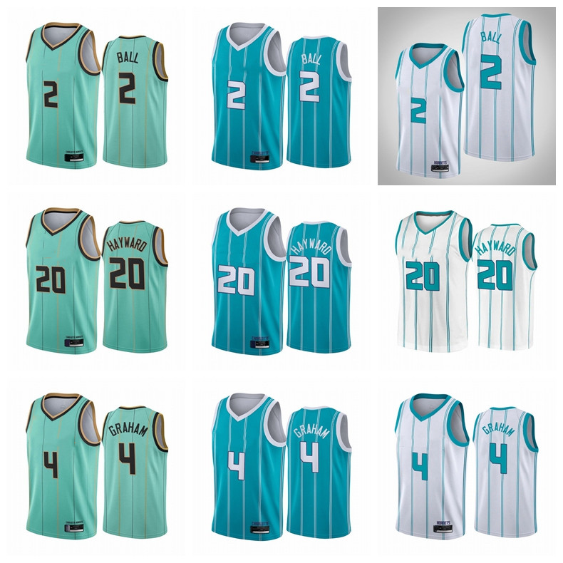 

Charlotte Hornets Mens LaMelo Ball Gordon Hayward Devonte Graham 2021 Swingman City Basketball Jersey Green Buzz Uniform, Black;red