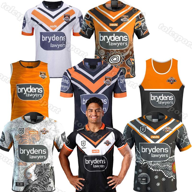 

2019 2020 2021 Western Tigers Rugby jerseys shirt 19 20 21 Australia jersey West Tiger Rugby nine Vest shorts S-5XL 4XL pants, Black;gray