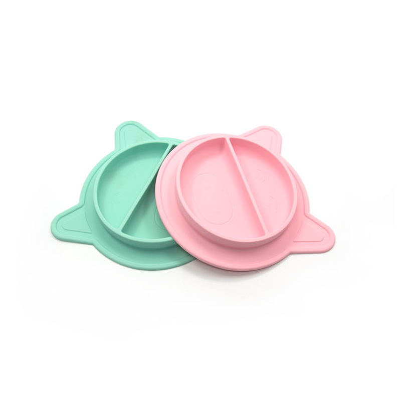 

Children's Suction Cup Tableware Anti-fall And Anti-scalding Dinner Plate Compartment -grade Silicone Bowls