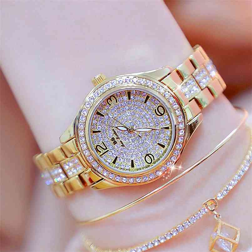 

Woman Watches Designer Gold Luxury Brand Stylish Diamond Female Wristwatch Ladies Montre Femme 210707