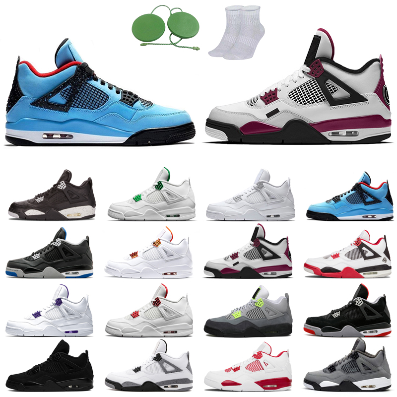

4s man basketball shoes cool fashion color Black Cat court purple Sports Red Neon bred Alternate Motorsport orange metallic dark White Cement Grey Fire oreo Pine, Pine green