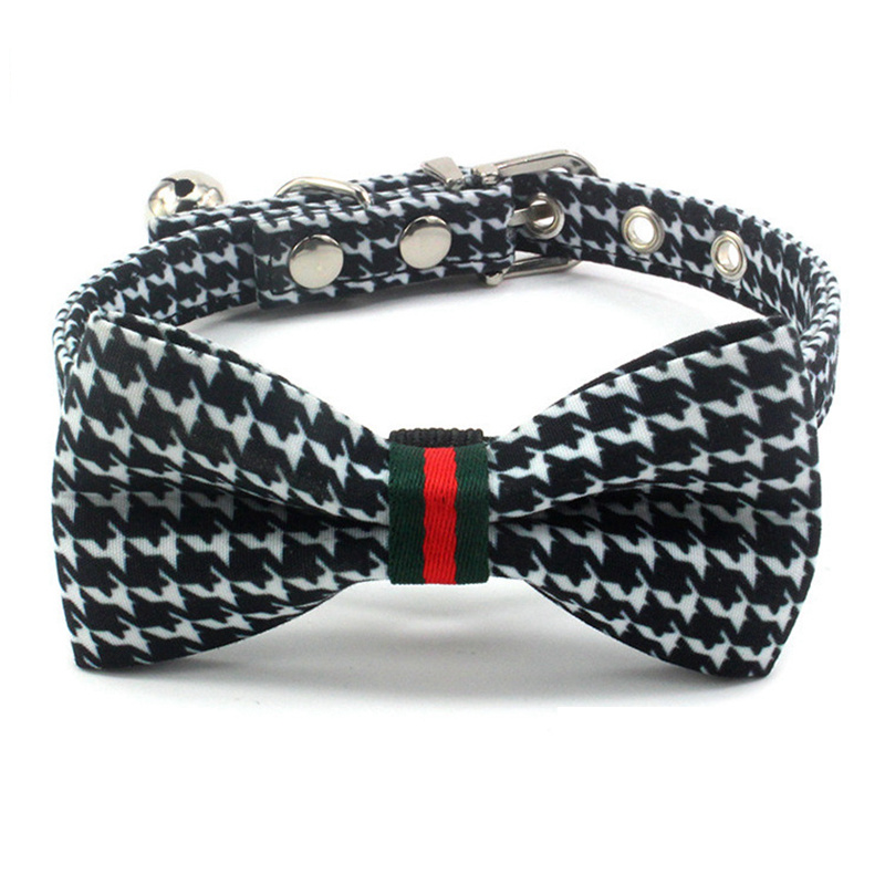 

Fashion Luxurious Dog Collars Breakaway with Bell and Bow Tie Adjustable Kitty Kitten Small Dogs Designer Cat Pet Collar Poodle 14 Colors Blue