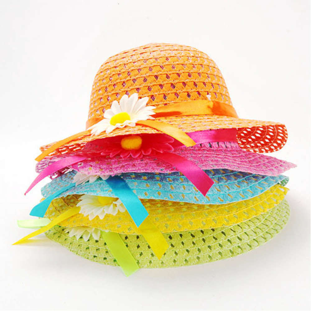 

sunflower children's straw hat handbag Set Girls' Beach Hat, Yellow