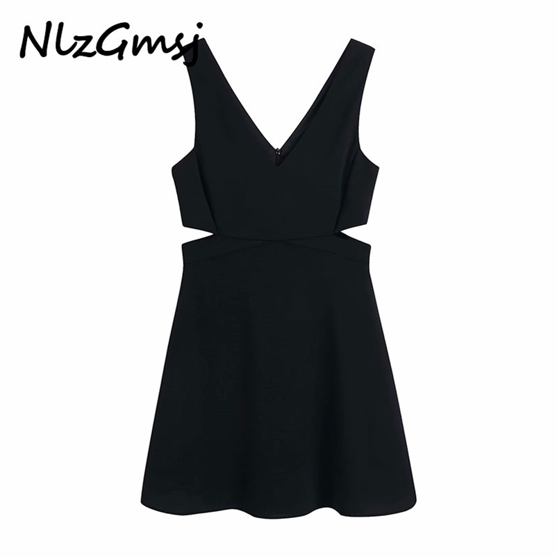 

Dres Summer Mini Sleeveless Wide Straps Sexy Party es Female Chic Back Zip Vintage Vestidos 210628, As picture
