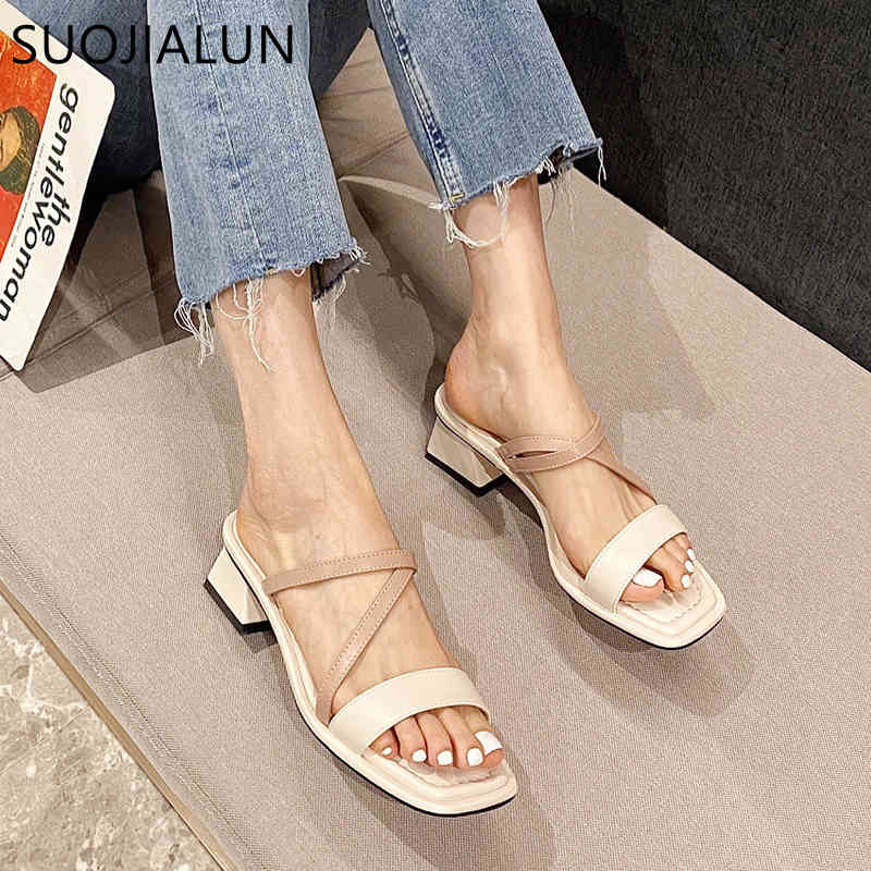 

SUOJIALUN 2021 Summer Sandals Women Square Low Heel Narrow Brand Sandal Outdoor Beach Flip Flop Shoes Ladies Casual Flip Flops K78, Yellow