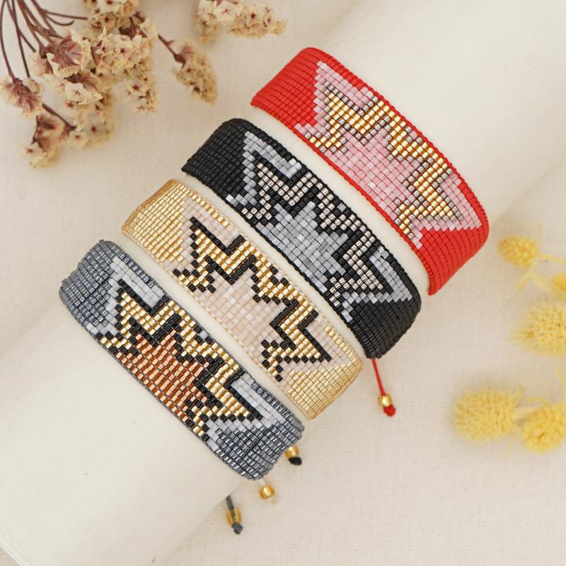 

Charm Bracelets Rttooas Star Miyuki Bead Bracelet Bohemian Women's Hand Woven Mexican Fashion Jewelry Manufacturer Adjustable Gift