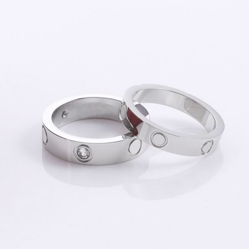 

316L Titanium Steel Gold silver love cz Ring For Men Women Wedding Engagement lovers Jewelry it not come with box