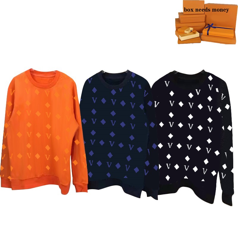 

Sweatshirt Men Spring Sweatshirts Women Classic Pattern Full Print Pullover Men's Daily Wear Casual Jumper Clothes Lady Round Neck Tops, Black