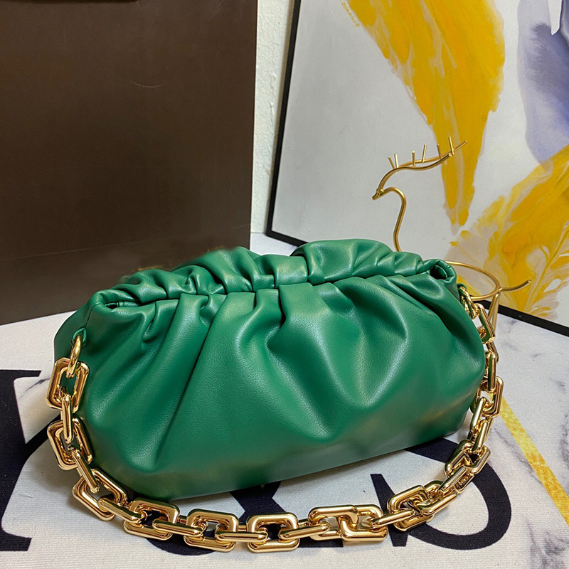 

2021 ladies leather clutch cloud bags soft wrinkled dumpling crossbody shoulder bag large chain handbag designer wallet, Plum