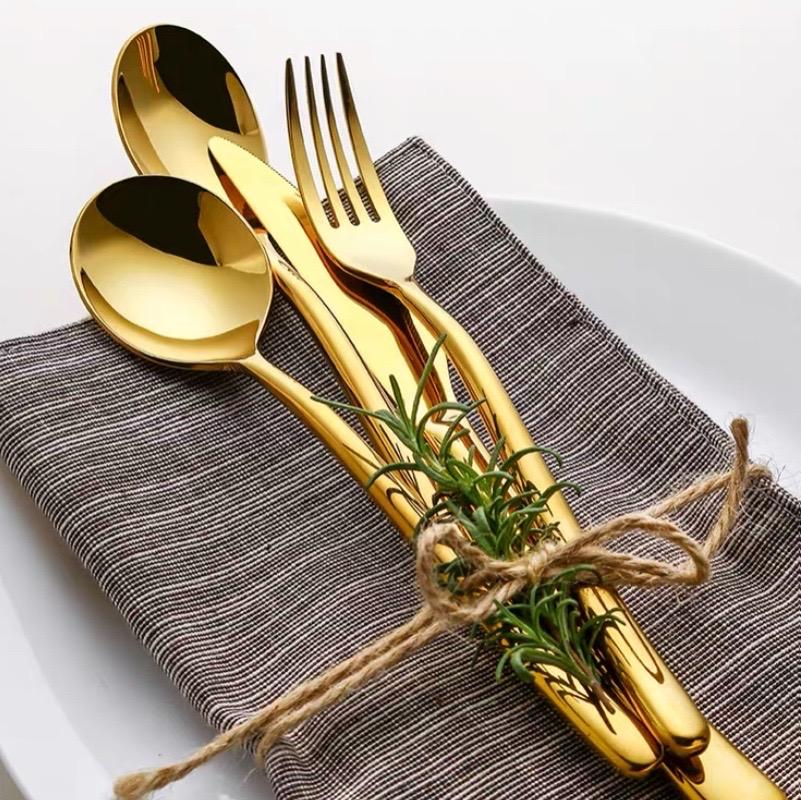 

Spoons Western Stainless Steel Steak Knife And Fork Dinner Spoon Tableware Children's Three-Piece INS Style Household Set Nordic