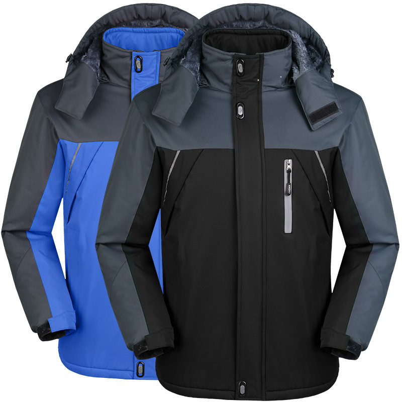 

Men's Outdoor Fall Spring Regular Coat Regular Fit Waterproof Windproof Breathable Casual Jacket Long Sleeve Color Block Pocket Blue Ar, Black