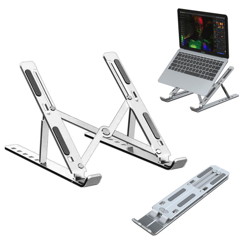 

Creative Folding Bracket Aluminum alloy Stand 10-15.6 inches Laptop Mounts 6-position adjustable height Portable Holder for Desk laptops cooler