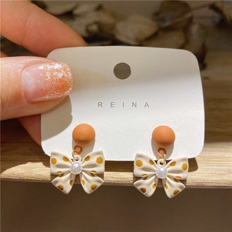 

AFSHOR Korean Autumn Winter Sweet Rhinestone Bowknot Drop Charm Earrings For Women Girls Fashion Pendientes Party Jewelry Gifts