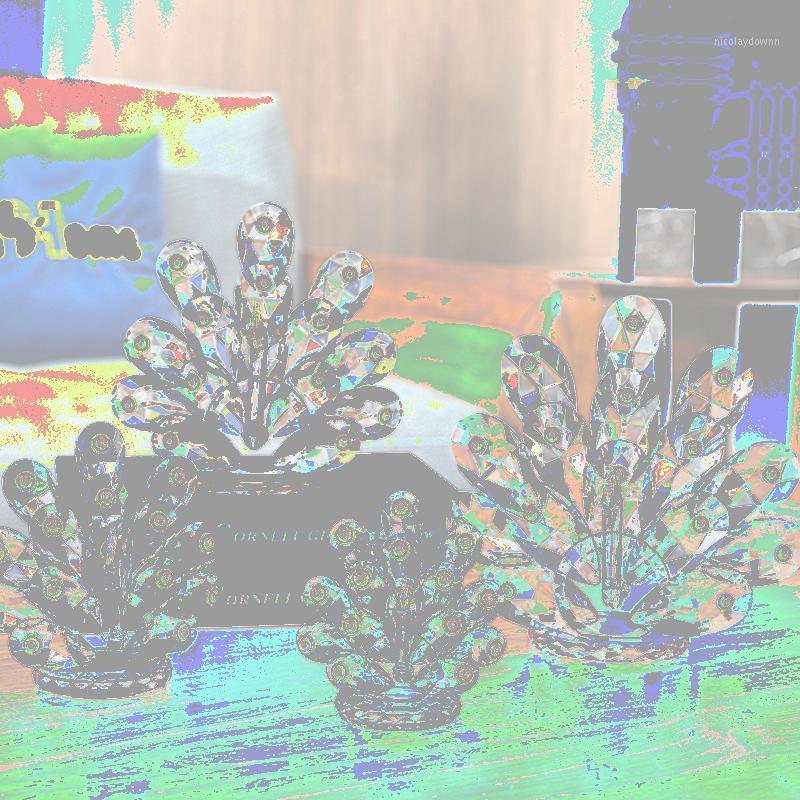 

Decorative Objects & Figurines Crystal Peacocks Ornament Crafts Birthday Wedding Gift Home Decoration Glass Animal Peacock Sculpture Statue