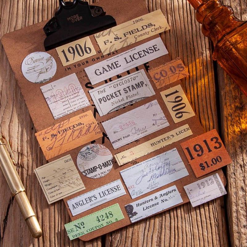 

Gift Wrap Label Planner Stationery Retro Scrapbooking Traces Of Memory Series Decorative Stickers