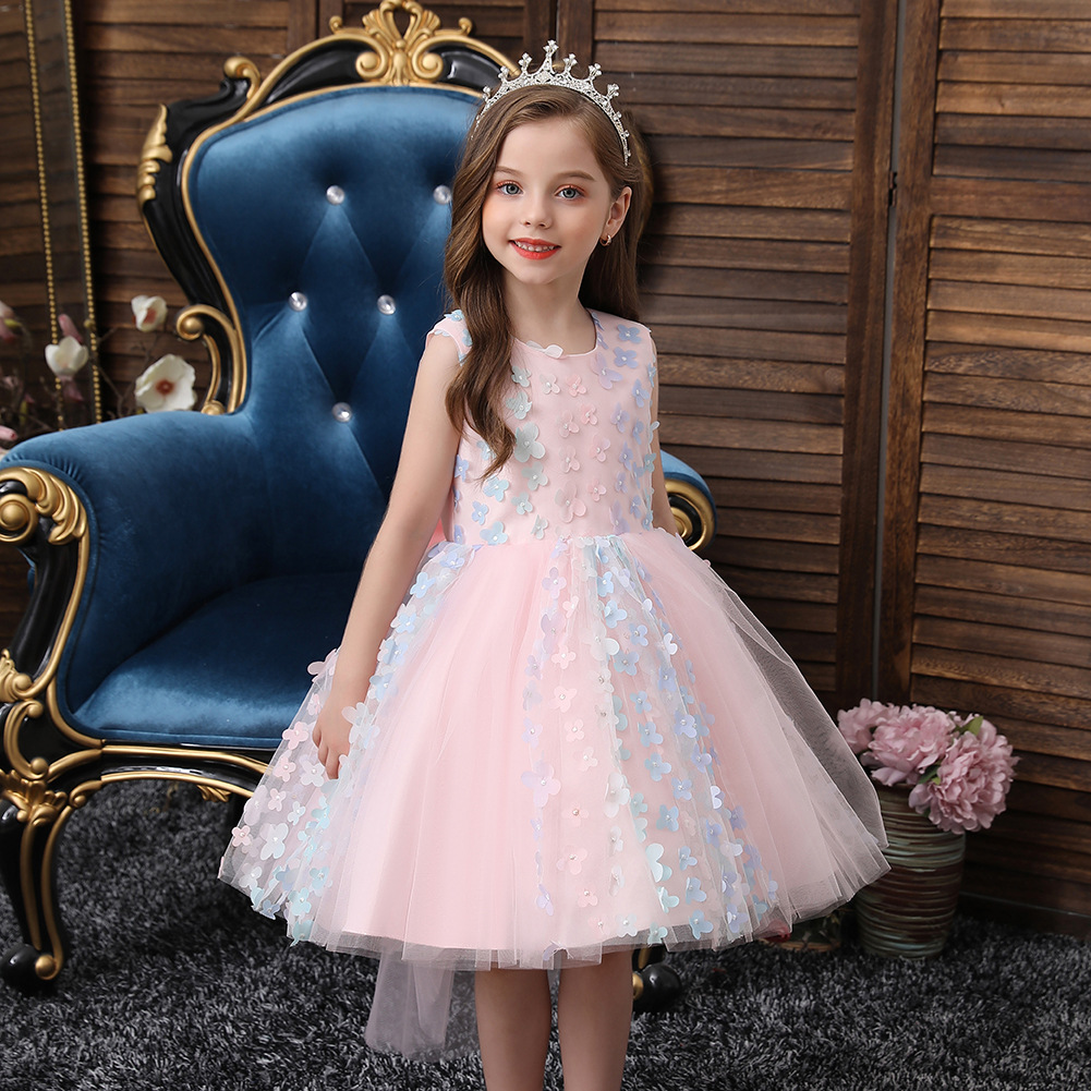 

lovely kids dress bow-knot flower girl dresses wedding birthday party gown high quality children princess skirt, Extra shipping fee