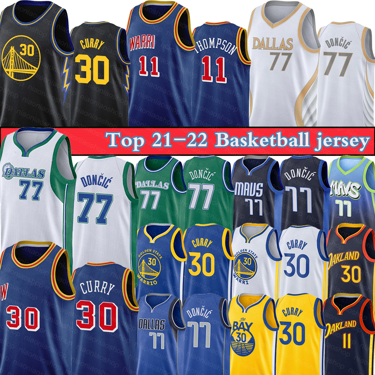 

Stephen 77 Doncic 30 Curry Basketball Jerseys Klay 11 Thompson Luka 75th T-shirt GoldenStateWarriorsDallasMavericksJersey 888, 75th anniversary
