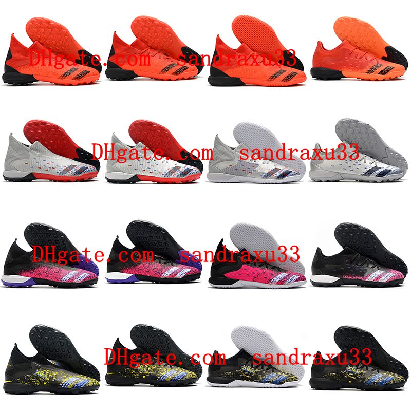 

Predator Freak3 Laceless LOW TF Soccer Shoes high ankle mens Football Boots IC Indoor POGBA Tango 21 cleats, As picture 4