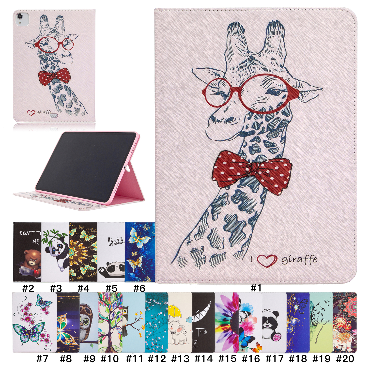 PU Leather Tablet Cases for Samsung Galaxy Tab T290/T510/T590/T720/T860/T870/P200 Animals Plants Colorful Painting Magnetic Flip Kickstand Cover Case with Card Slots