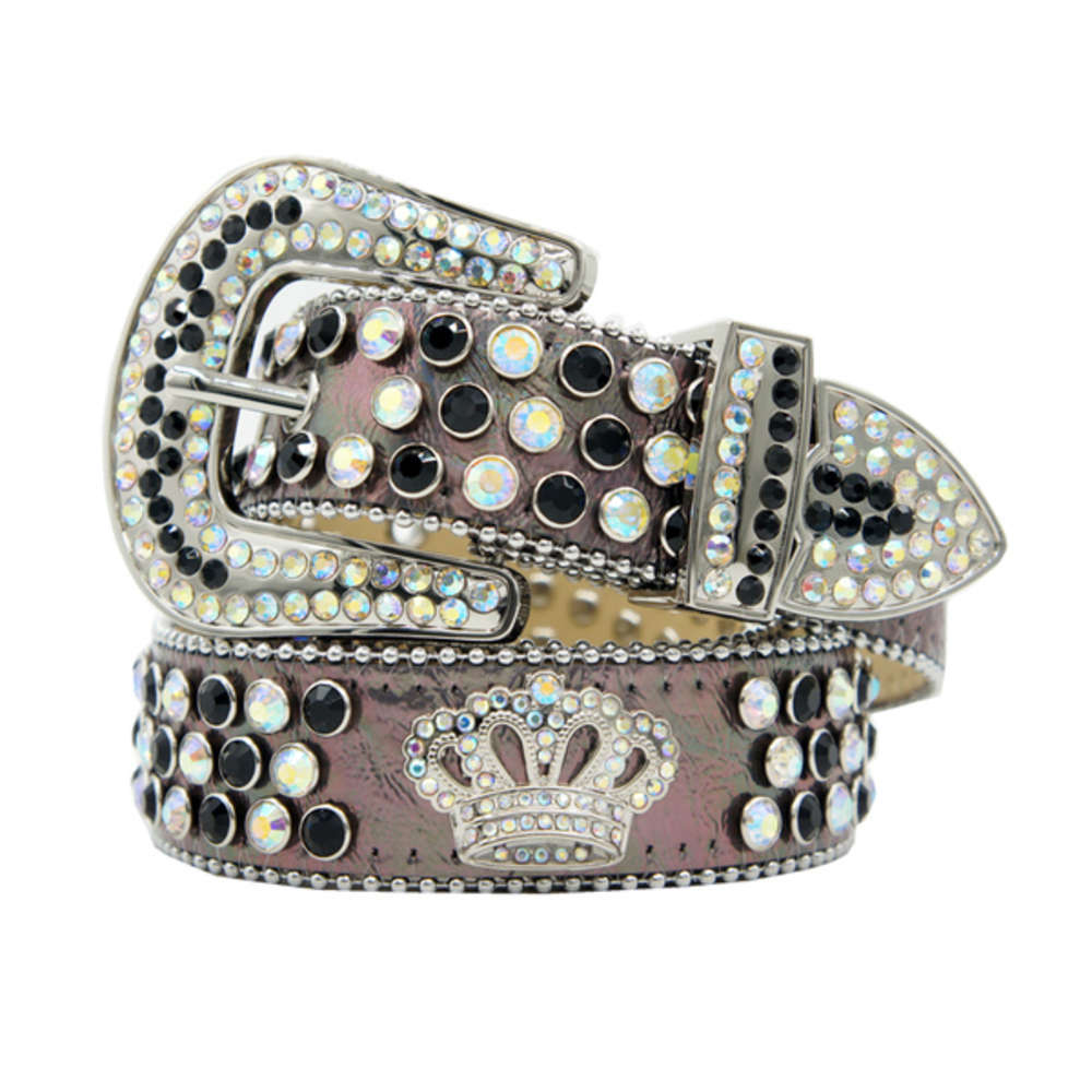 

New product Newt Rhintone belt Y2k Punk Hot Girl Style Buckle Genuine PU Leather Diamond 3.8cm Width Cool Ladi 5DKW, Black