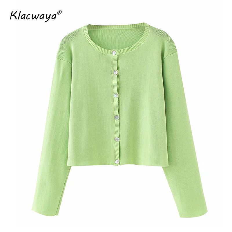

Women Sweet Stylish Sweater Long SleeveFemale Outerwear Chic Tops 210521, Green