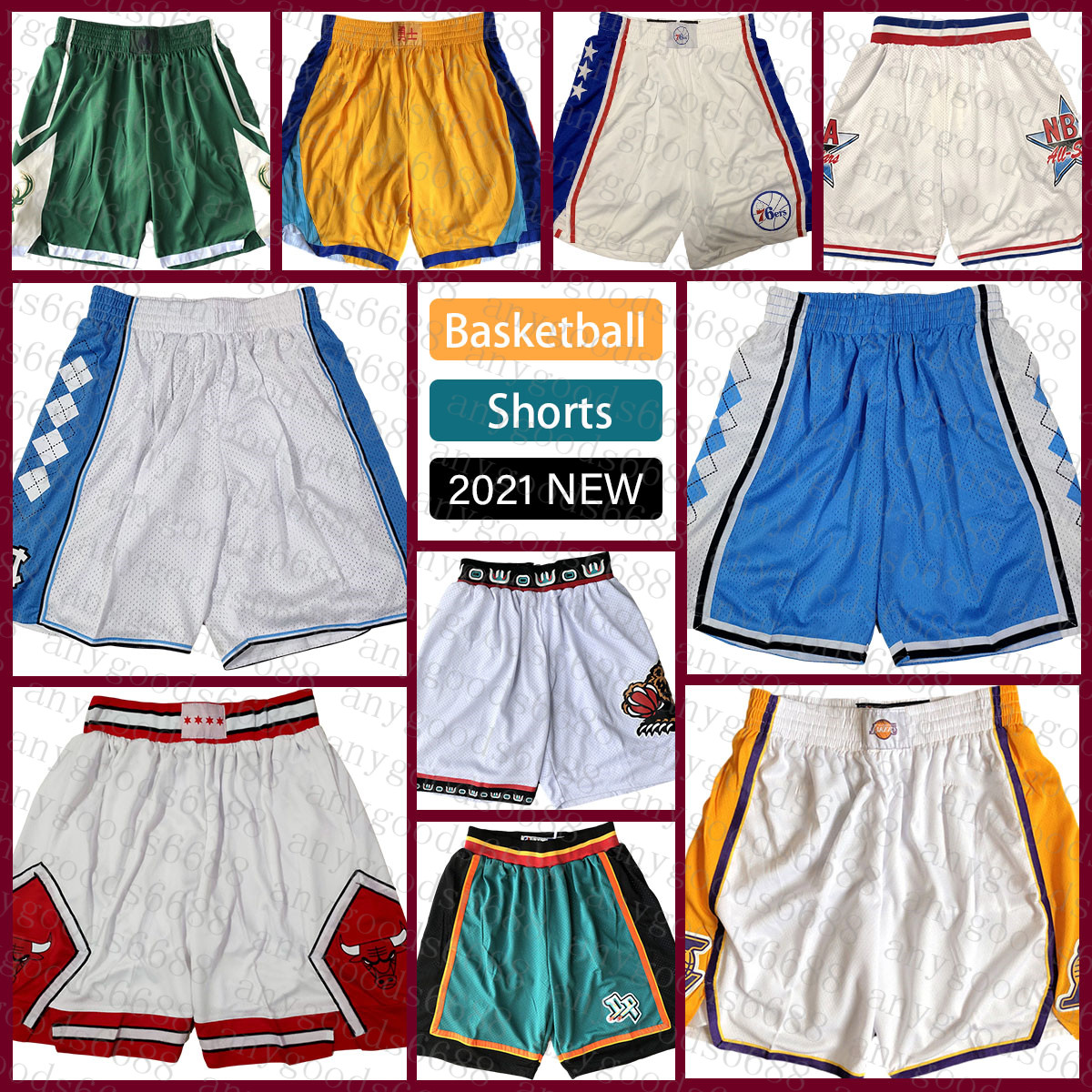 

2022 New North Carolina State University Basketball Shorts Memphi Grizzlie Pocket Shorts Detroits Piston Denvers Nugget Utahs Jazzs Good quality 222