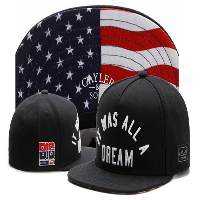 

Fashion Womens Baseball Caps It Was All a Dream Big Usa Flag Brim Hiphop Casual Snapback Hats Casquette Gorras Men Women