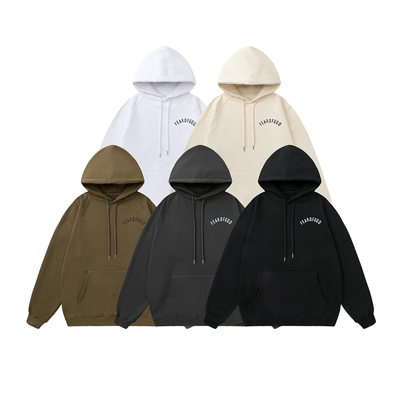 

2021 fog Men's hoodie women fear of god logo letter printing mens cotton Long sleeve oversize Sweatshirt fashion hip hop street Sweatsh, Black