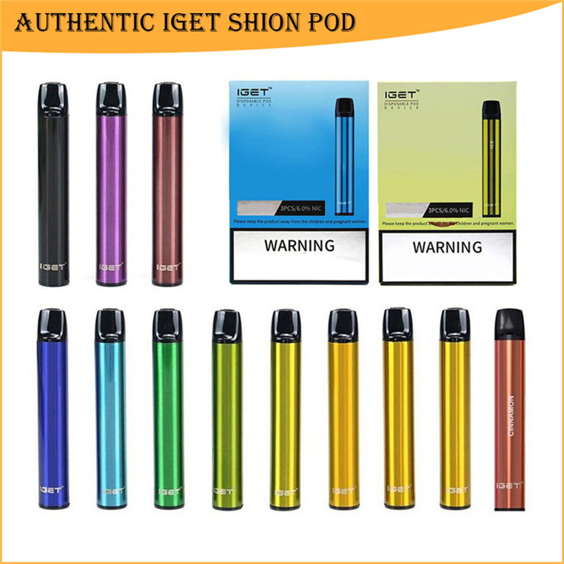 

Authentic IGET Shion Pod E-Cigarette 25 Colors Disposable Vapes Device 600 Puffs 2.4ml Pods Prefilled Cartridge Pen 400mAh Battery