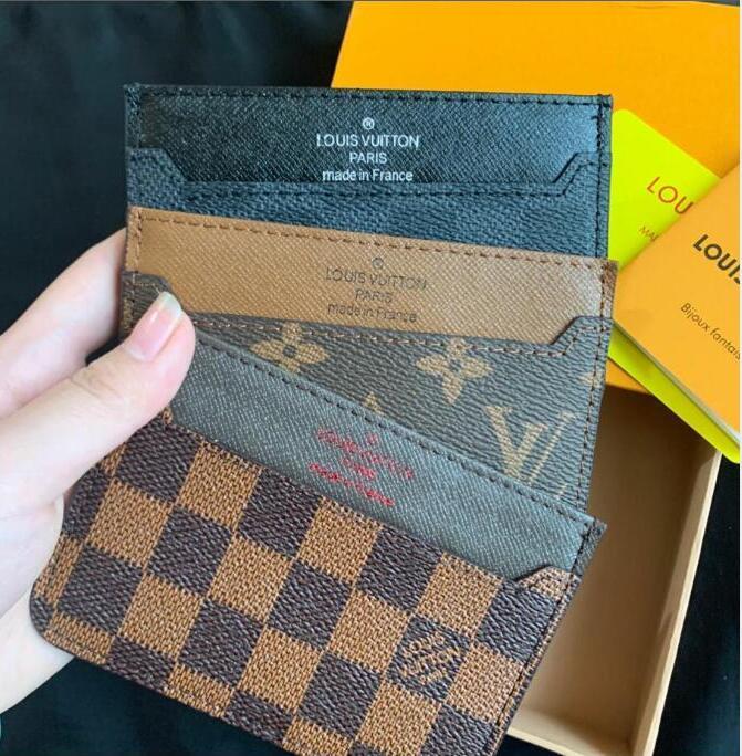 

High Quality LV LOUIS 2021 VITTON Men Women Credit Card Holder Classic Mini Bank Holders Small Slim Wallet, Red;black