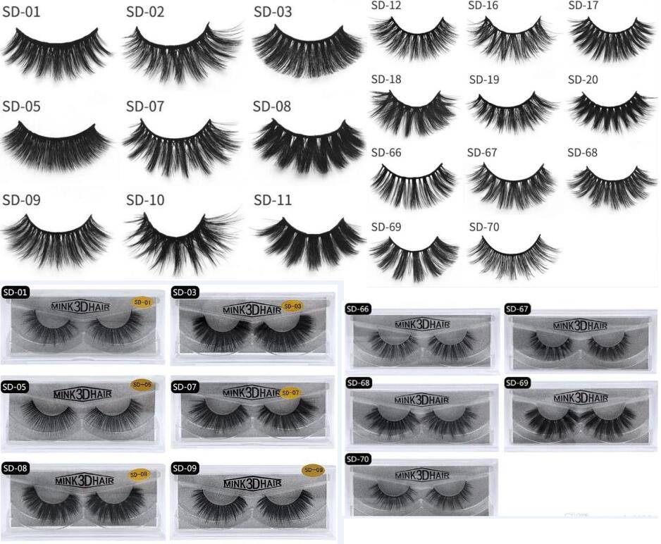 

20 styles 3D Mink Eyelashes Eyelash 3D Eye makeup Mink False lashes Soft Natural Thick Fake Eyelashes Lashes Extension Beauty Tools 20 styles DHL Free