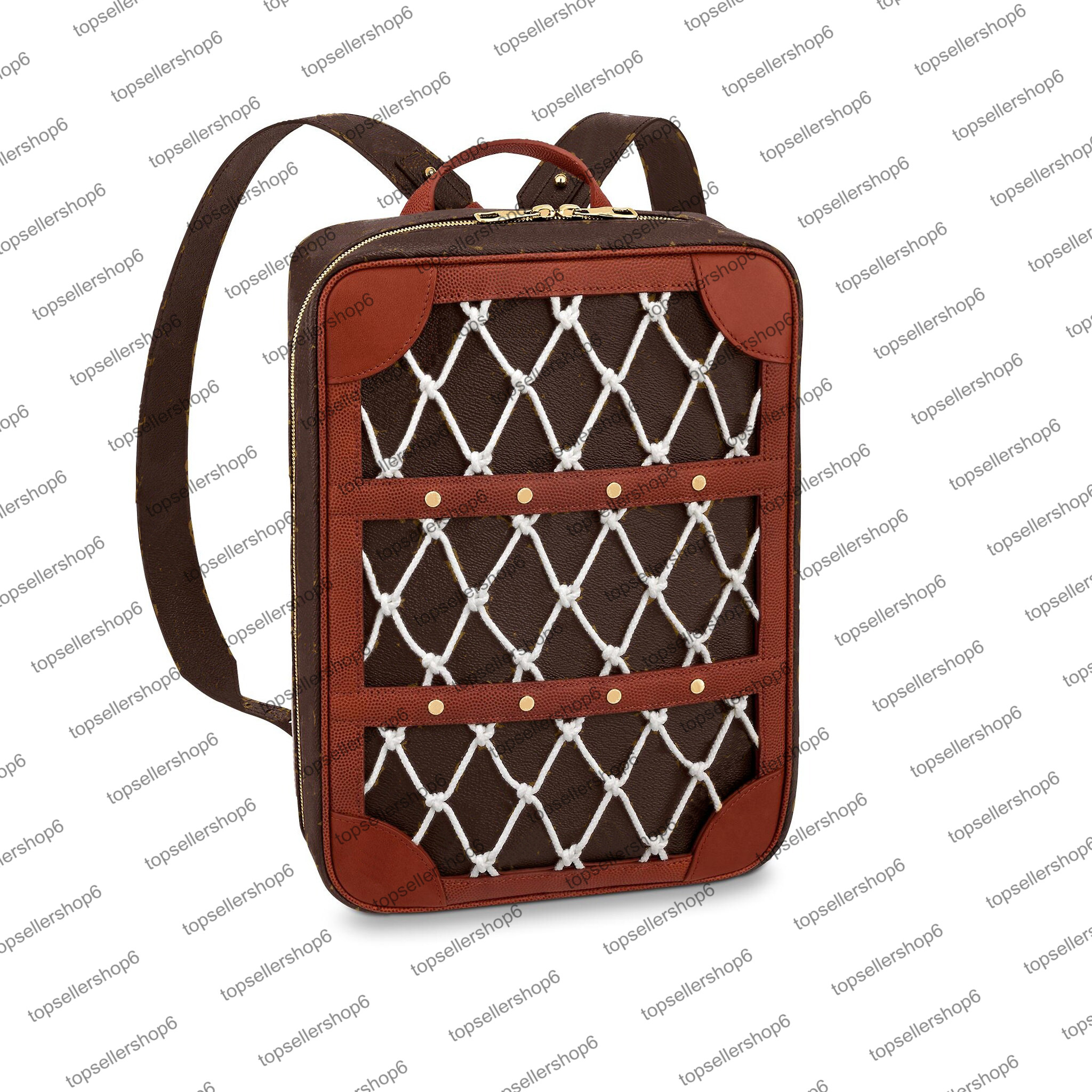 

M45784 SHOES BOX BACKPACK Designer bag elegant women men genuine cowhide leather canvas basketball netting rivet satchel purse shoulderbag