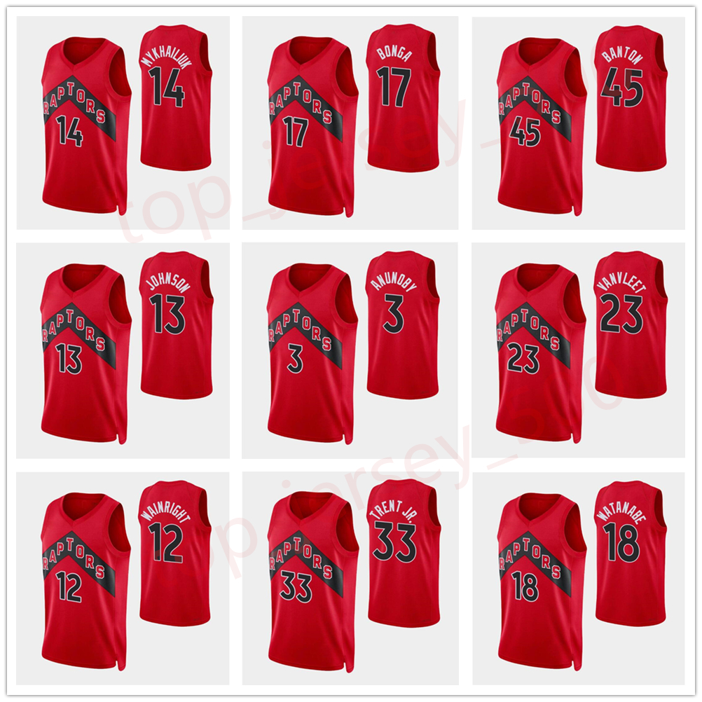 

Basketball Jersey Pascal Siakam Fred VanVleet Khem Birch Gary Trent Jr. OG Anunoby 2021-22 75th Anniversary Custom Red Jerseys 2021, Black;red