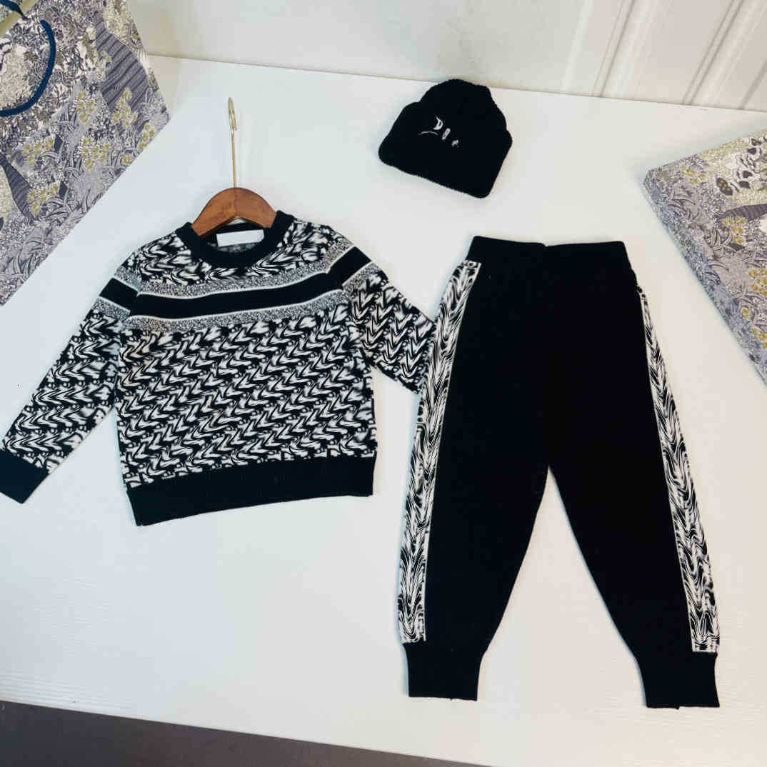 

d family Cashmere knitted sweater+trousers sets autumn girls two piece pants suit children outwear, 01