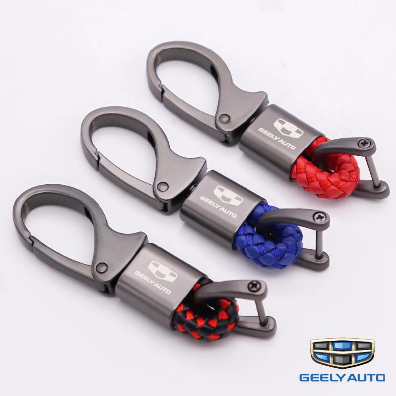 Porte-clés pour geely emgrand EC7 GT Metal-End Metal Keychain à la mode Cordon en cuir tissé à la main Cordon de Boutique hommes Noble