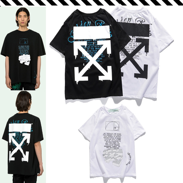 

Men's Tshirts Off 20ss White Proportional Arrow Graffiti Tears Ins Net Red Couple Short Sleeve T-shirt