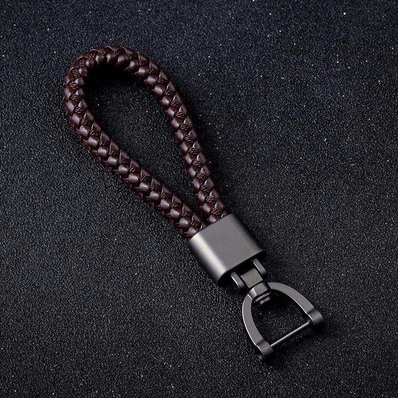 

Keychains Car Accessories High Quality Fashion Business Leather Braided Rope Keychain Keyring For Peugeot 207 208 301 307 308 407 2008