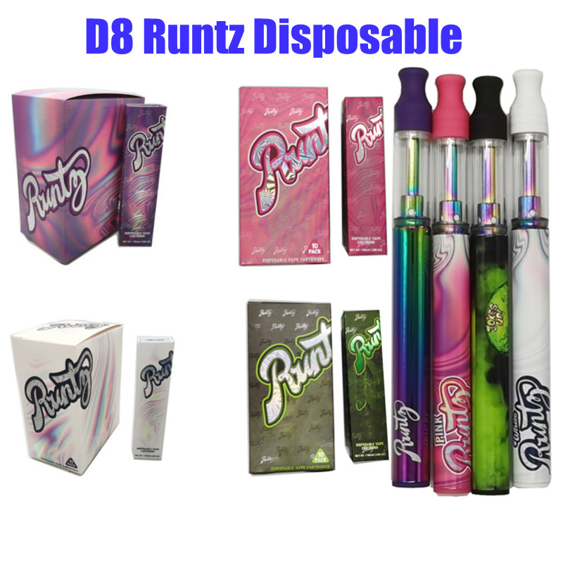 

D8 Runtz Disposable Vape Pen 1.0ml Pods Rechargeable E-cigarettes 240mAh Battery Copper Tip Thick Oil Vaporizer Empty Cartridge Magnetic Box