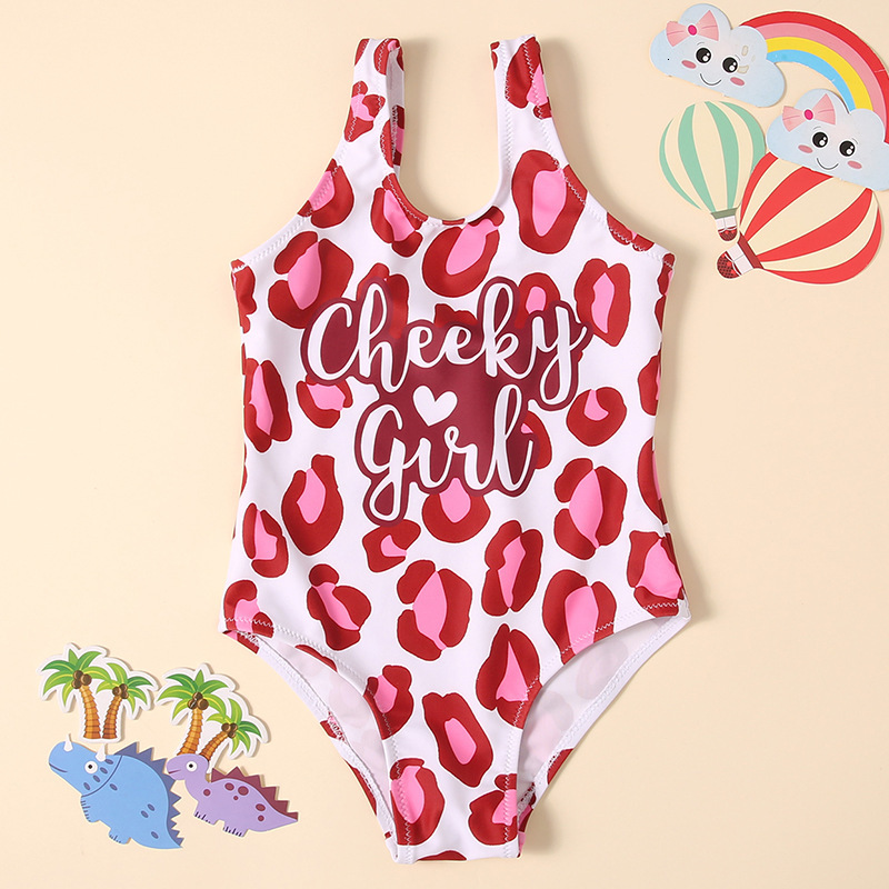 Swimsuit, Girls&#039; Bikini Leopard One Piece Sexy Swimsuit-image-678526947