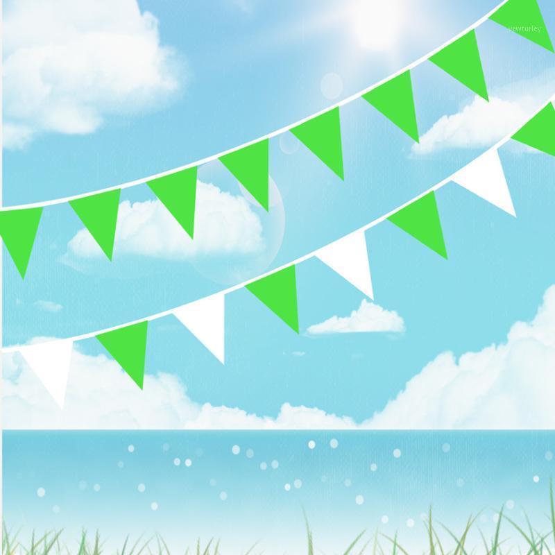 

Party Decoration 8M 20Flags Green White Bunting Pennants Flag Banners Baby Birthday Wedding Garland Banderines De Tela Decoratio