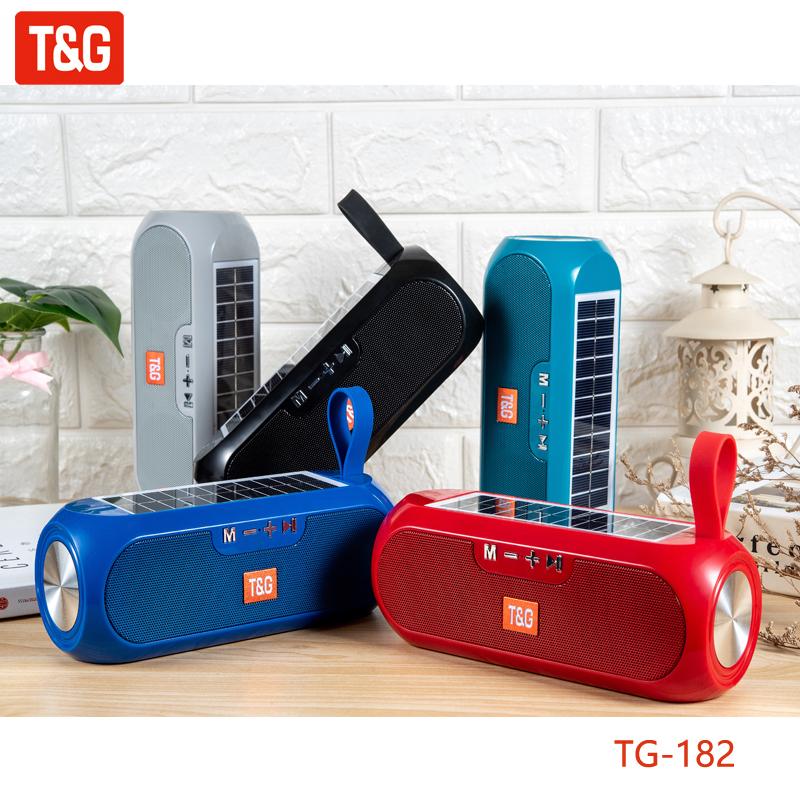 

T&G TG182 Solar Charging Bluetooth Speaker Portable Column Wireless Stereo Music Box Loudspeaker Outdoor Waterproof Speakers