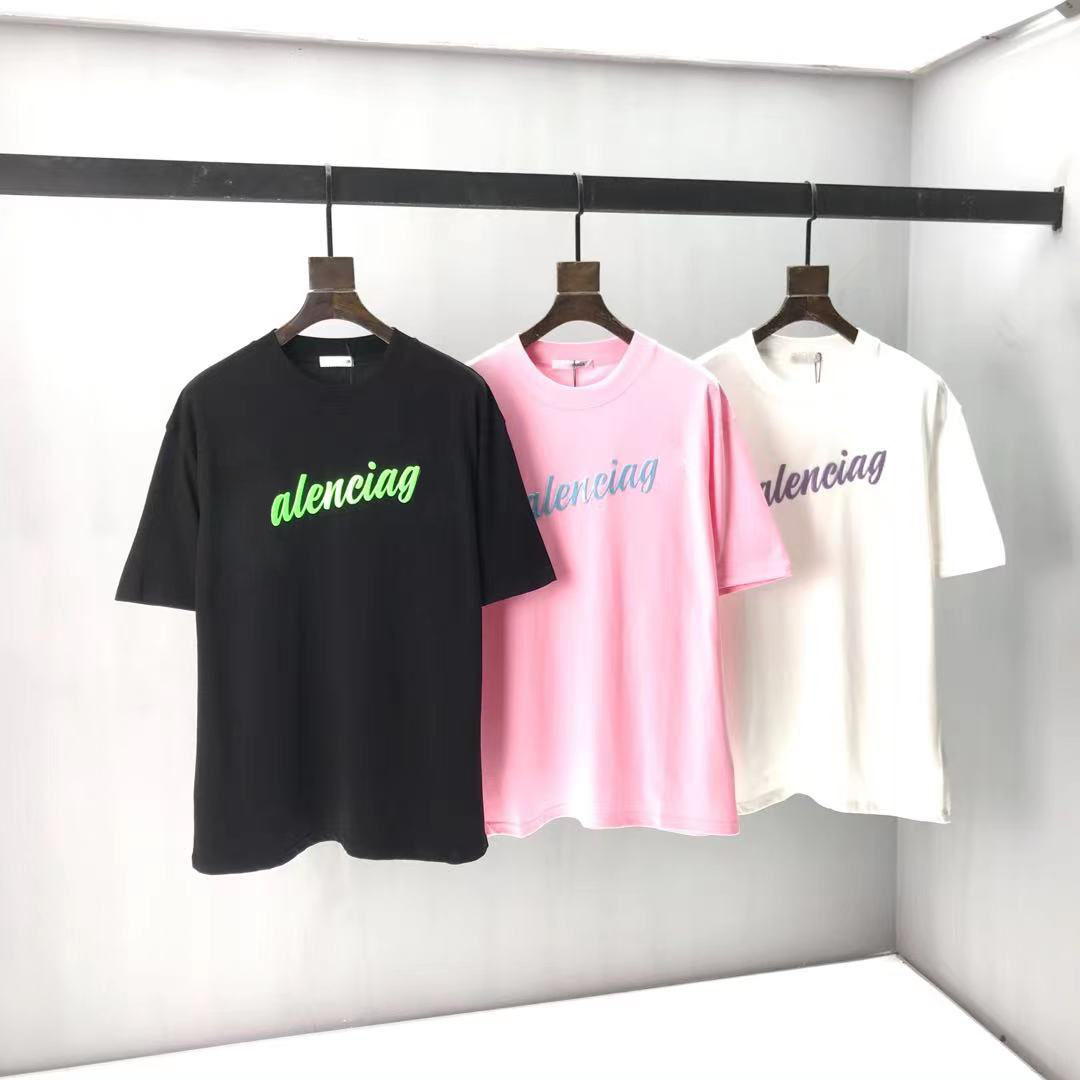 

2021ss spring and summer new high grade cotton printing short sleeve round neck panel T-Shirt Size: m--xl-xxl-xxxl Color: black white f19, White;black