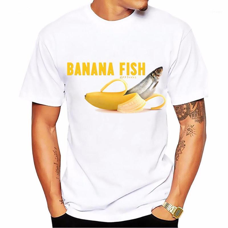 

Men' T-Shirts Funny Banana Fish Graphic Tee Shirt Homme White Short Sleeve Casual T Men Anime Summer 90s 00s Tops Basic Tshirt, 000000