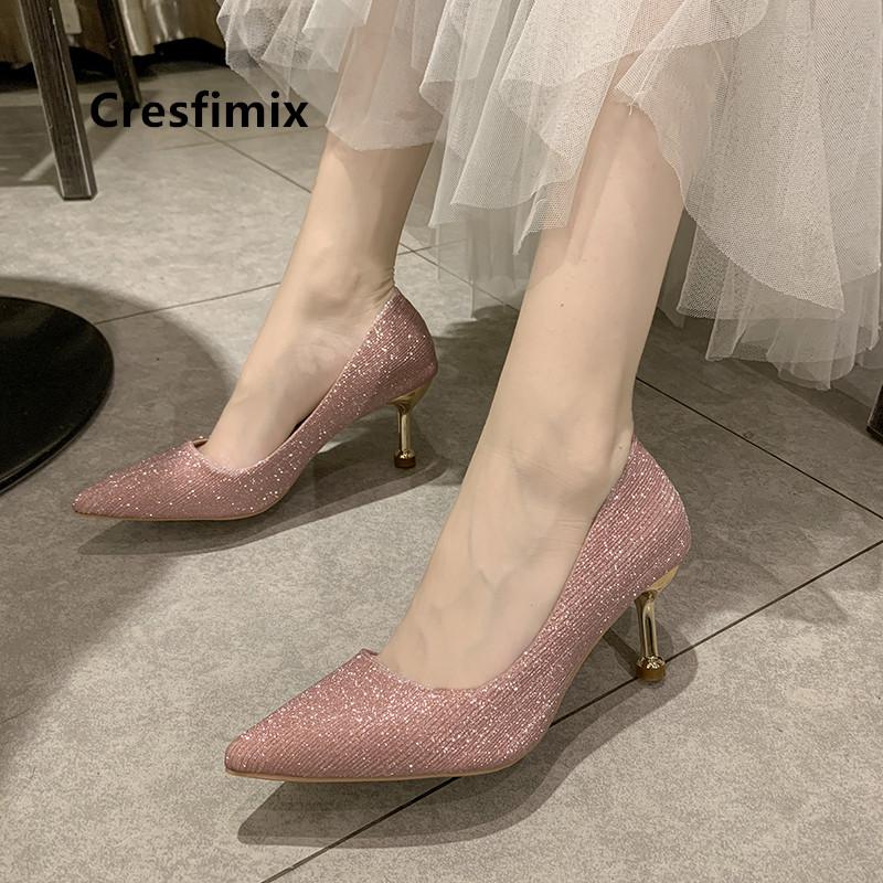 

Dress Shoes Women Fashion Bridal Sexy Party Night Club High Heel Ladies Cool Shining Comfortalbe Pumps Talon Femme E5566, Black