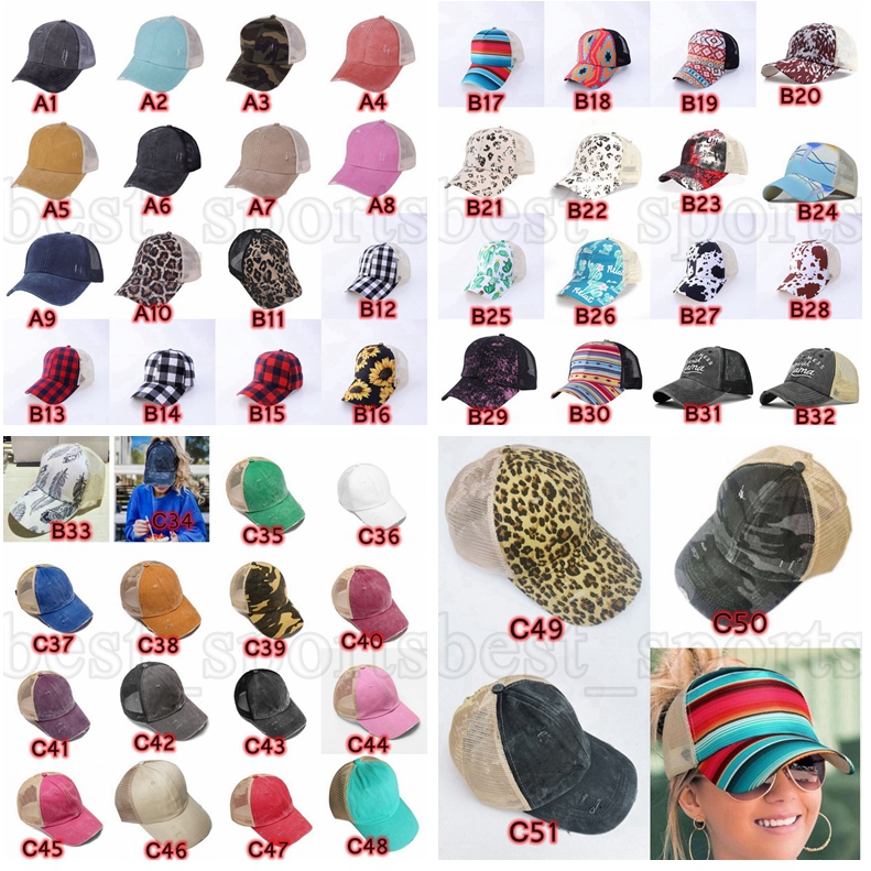 

Ponytail Hats 53 Styles Woman Washed Mesh Back Sunflower Plaid Buffalo Leopard Messy Bun Baseball Cap Outdoor Trucker Hat ZZA3135, As show