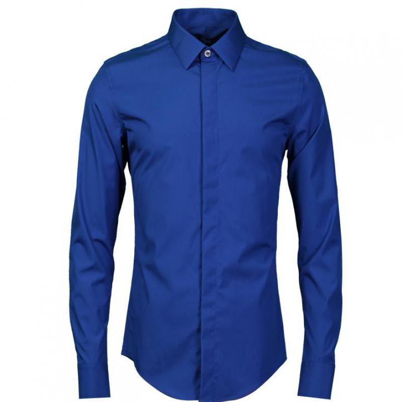 

tee shirt shirt Men Luxury Sapphire Blue Metrosexual Casual Mens Plus Size 4xl Single Breasted Long Sleeve Shirts Man, Navy