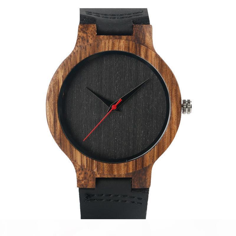 

Wooden Watches Quartz Watch Men 2017 Bamboo Modern Wristwatch Analog Nature Wood Fashion Soft Leather Creative Birthday Gifts J190715, Slivery;brown